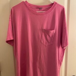 Pink Oversized Pocket Tee